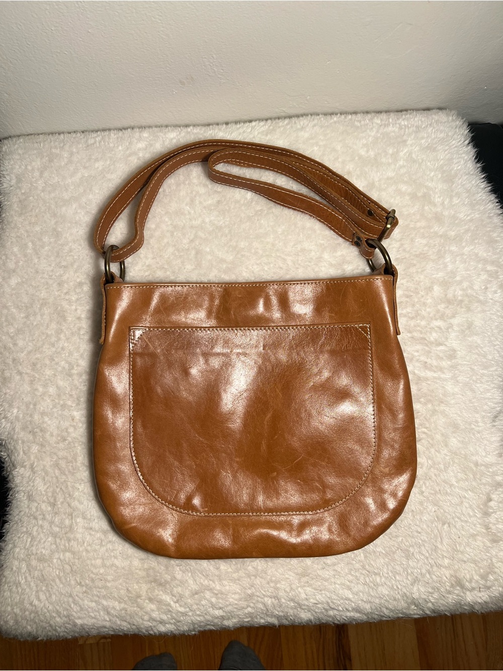 Marge & Rudy Handmade UKSANA Small Leather Crossbody Bag in Aged Rattan